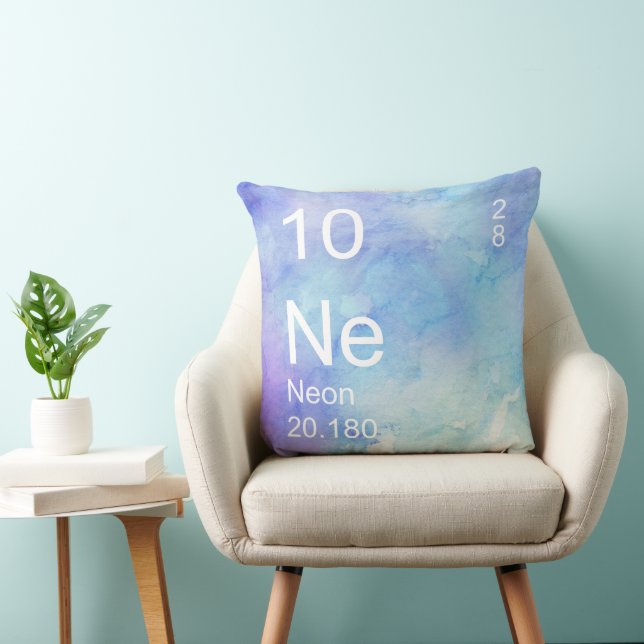 Blaue Wasserfarbe Neonwirbelkissen Kissen (Stuhl )