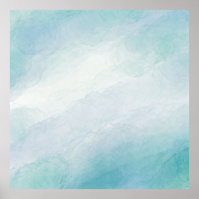 Blaue Wasserfarbe Poster (Vorne)
