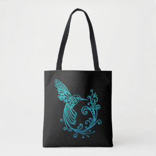 Blaue Wasserfarbe Stilftiger Hummingvogel Tasche