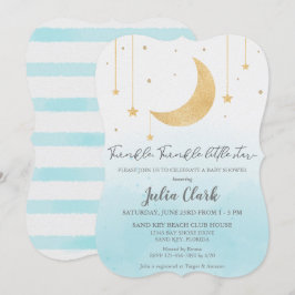 Blaue Wasserfarbe Twinkle Twinkle Little Star Dusc Einladung