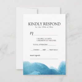 Blaue Wasserfarbe UAWG mit Umschlag RSVP Karte