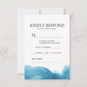 Blaue Wasserfarbe UAWG mit Umschlag RSVP Karte