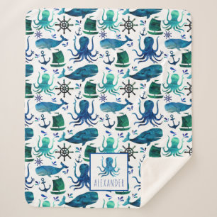 Blaue Wasserfarbe unter dem Meeresoktopus Sherpadecke