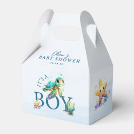 Blaue Wasserfarbe unter der Sea Baby-Dusche Geschenkschachtel