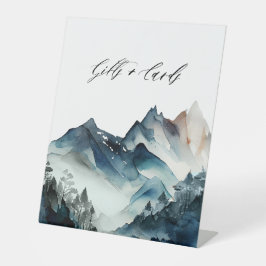 Blaue Wasserfarben - Geschenke und Karten Sockelschild