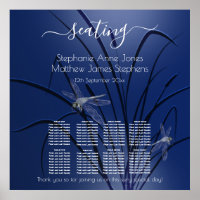 Blaue Wasserfarben-Libellen 8 Tischsitze c2