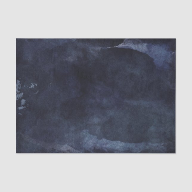Blaue Wasserfarben Moderne Hochzeit Seidenpapier (Vorderseite)