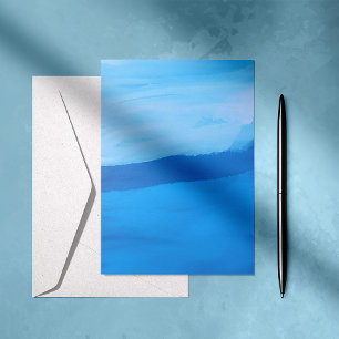 Blaue Wasserfarben-Tranquilität Karte