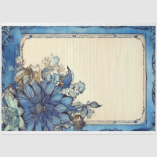 Blaue Wasserlilie Blume ephemera Seidenpapier