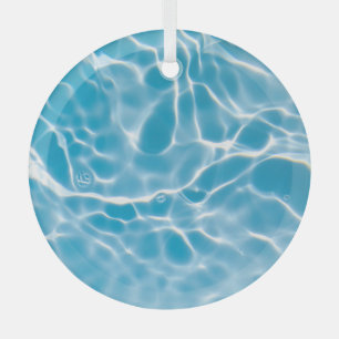 Blaue Wasseroberfläche, Natur abstrakt Ornament Aus Glas