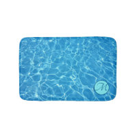 Blaue Wasserspiegeln Anpassen der Badematte
