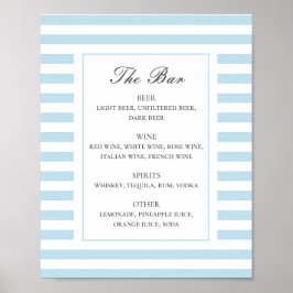 Blaue Wasserstreifen. Elegante Hochzeitsgetränke B Poster