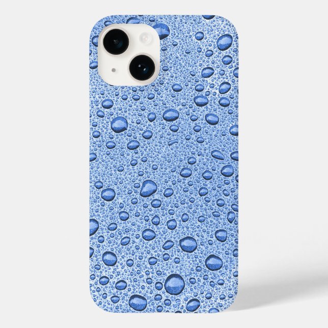 Blaue Wassertröpfchen Case-Mate iPhone 14 Hülle (Rückseite)