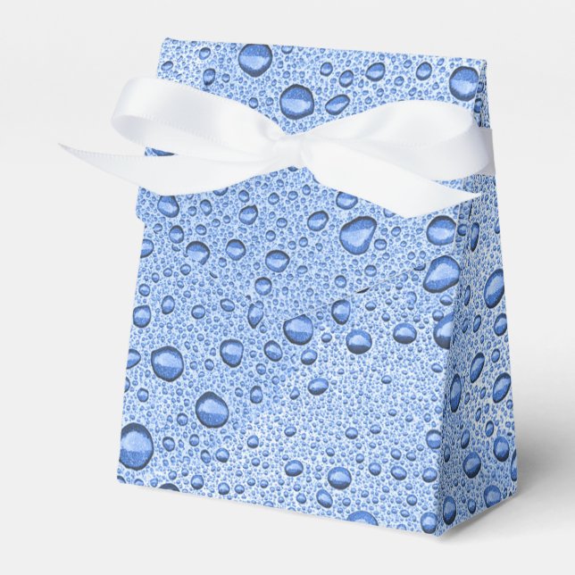 Blaue Wassertröpfchen Geschenkschachtel (Vorderseite)