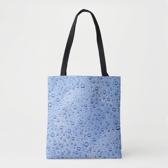 Blaue Wassertröpfchen Tasche (Vorderseite)
