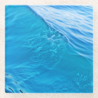 Blaue Wasserwelle Glasuntersetzer