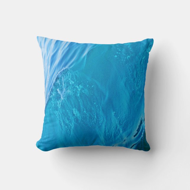Blaue Wasserwelle Kissen (Vorderseite)
