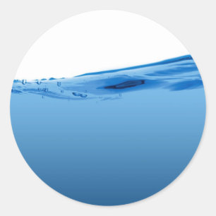 Blaue Wasserwelle Runder Aufkleber