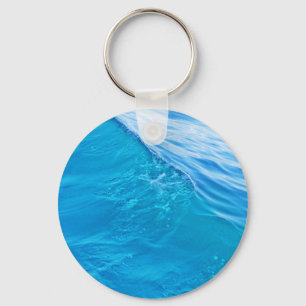 Blaue Wasserwelle Schlüsselanhänger