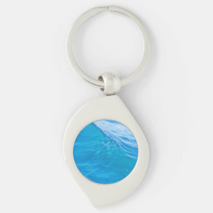 Blaue Wasserwelle Schlüsselanhänger