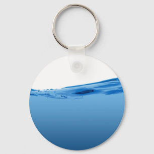 Blaue Wasserwelle Schlüsselanhänger