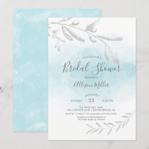 Blaue Watercolor-Brautparty-Einladung Einladung