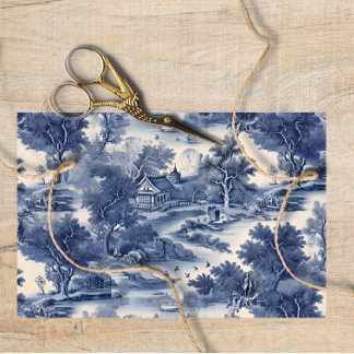 Blaue Weide Dekoupage Vintage Seidenpapier