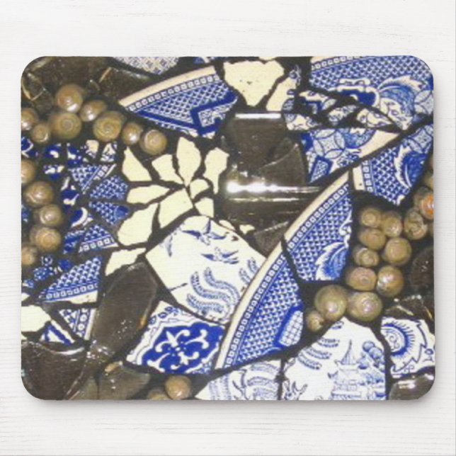 Blaue Weide-MosaikMausunterlage Mousepad (Vorne)