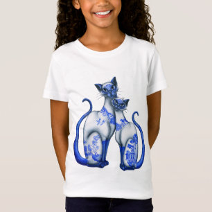Blaue Weide-siamesische Katzen T-Shirt
