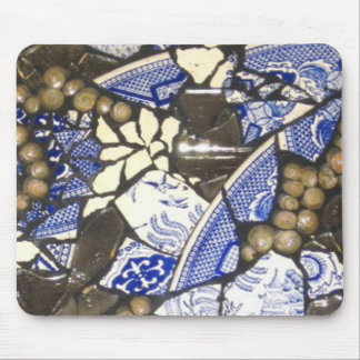 Blaue Weiden-Mosaik-Mauspad Mousepad