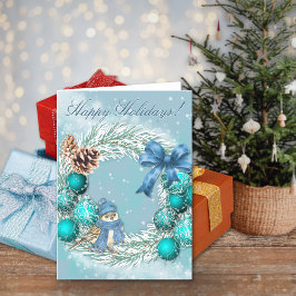 Blaue Weihnachten Frohe Feiertage Grußkarte