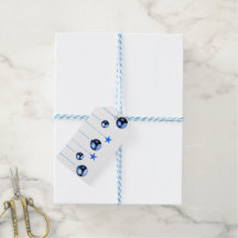 Blaue Weihnachtsbällchen mit Text