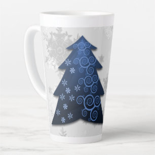 Blaue Weihnachtsbaum Latte Tasse