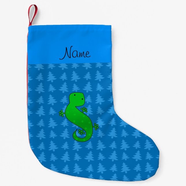 Blaue Weihnachtsbäume des personalisierten Kleiner Weihnachtsstrumpf (Vorderseite)