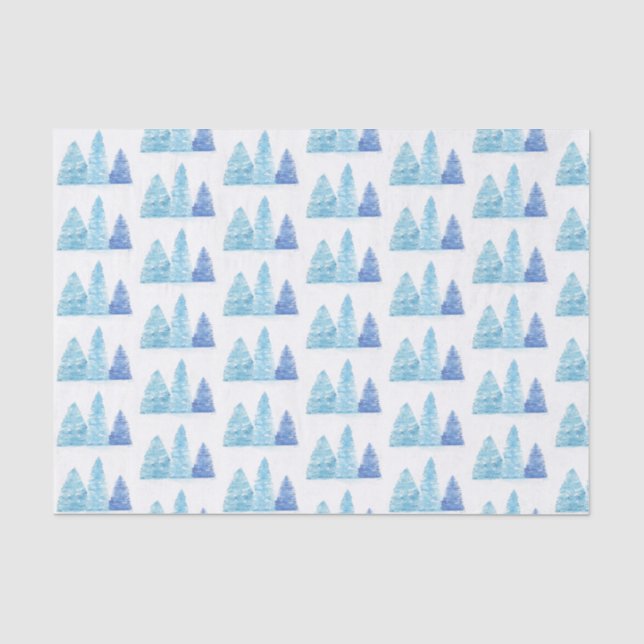 Blaue Weihnachtsbaumen Seidenpapier (Vorderseite)