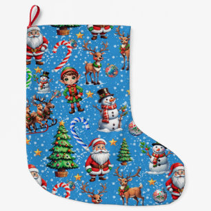Blaue Weihnachtsdekoration Großer Weihnachtsstrumpf