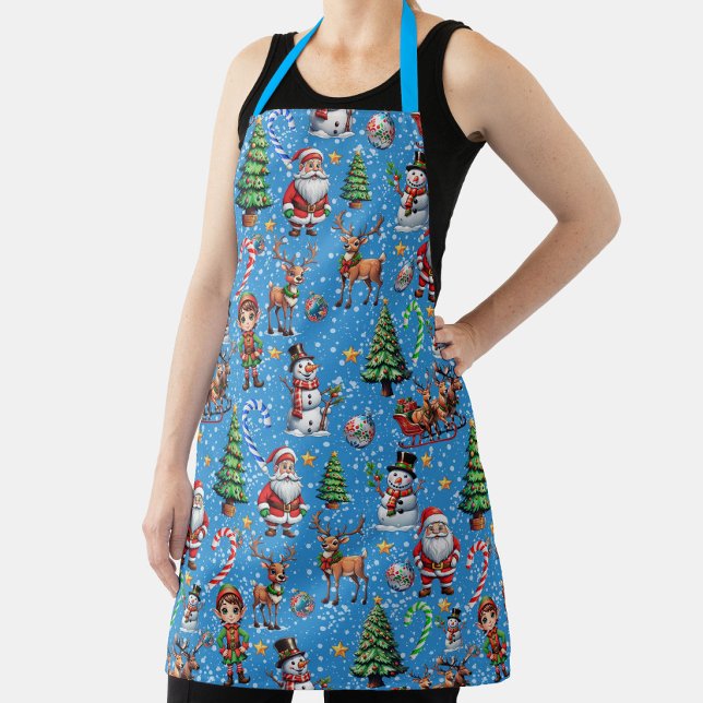 Blaue Weihnachtsdekoration Schürze (Von Creator hochgeladen)