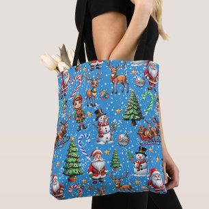 Blaue Weihnachtsdekoration Tasche