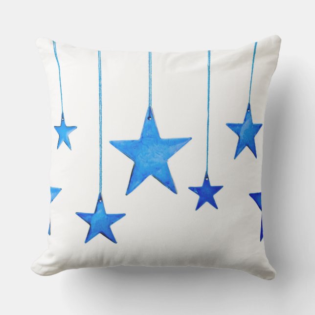 Blaue Weihnachtsdekorationen Kissen (Vorderseite)
