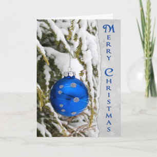 Blaue Weihnachtsfeier Feiertagskarte
