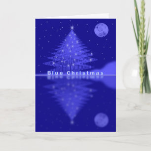 Blaue Weihnachtsfeier Feiertagskarte