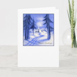 Blaue Weihnachtsfeier Feiertagskarte