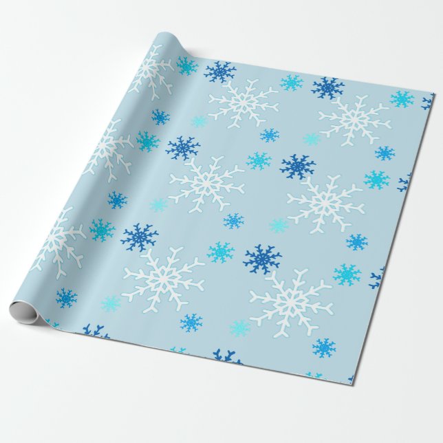 Blaue Weihnachtsfeier Geschenkpapier (Ungerollt)
