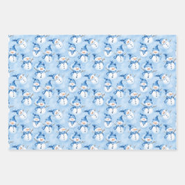 Blaue Weihnachtsfeier Geschenkpapier Set