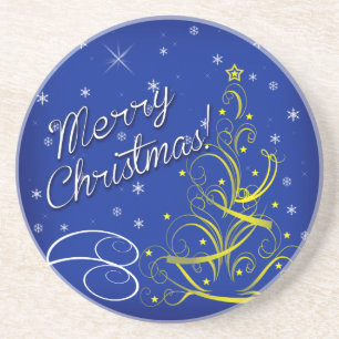 Blaue Weihnachtsfeier Getränkeuntersetzer