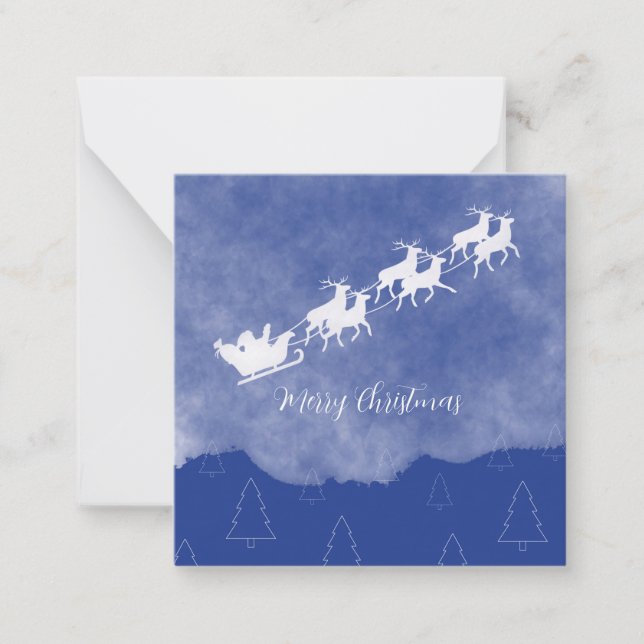 Blaue Weihnachtsfeier Mitteilungskarte (Vorderseite)