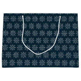 Blaue Weihnachtsfeiertage Schneeflocke Große Geschenktüte