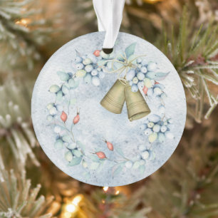 Blaue Weihnachtsglocken Elegant Vintage Rustikal Ornament