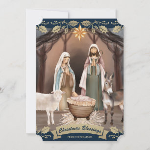 Blaue Weihnachtskrippe Christliches Weihnachten