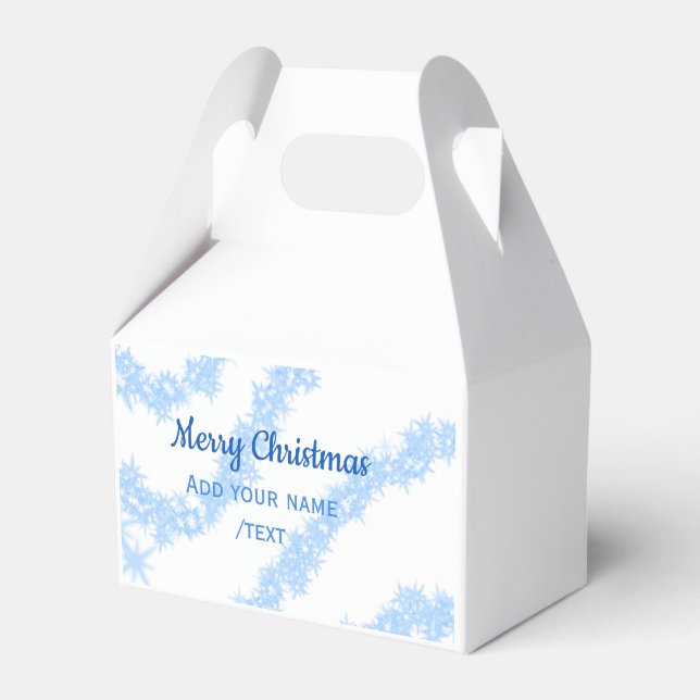 Blaue Weihnachtslieder mit glänzenden Glitzer trag Geschenkschachtel (Vorderseite)